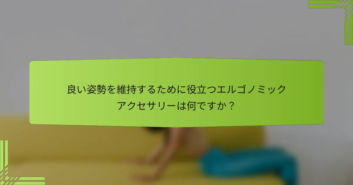 良い姿勢を維持するために役立つエルゴノミックアクセサリーは何ですか？