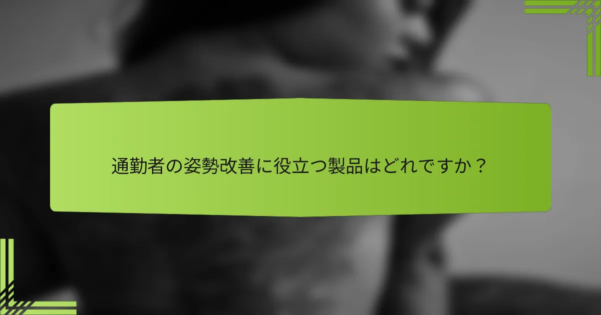 通勤者の姿勢改善に役立つ製品はどれですか？