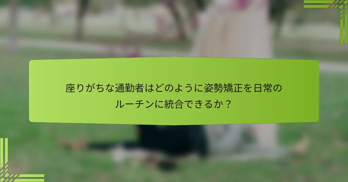座りがちな通勤者はどのように姿勢矯正を日常のルーチンに統合できるか？